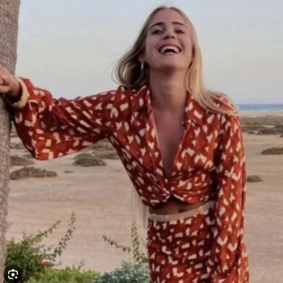 Zara Linen Blend Terracota Top - Picture 5 of 11